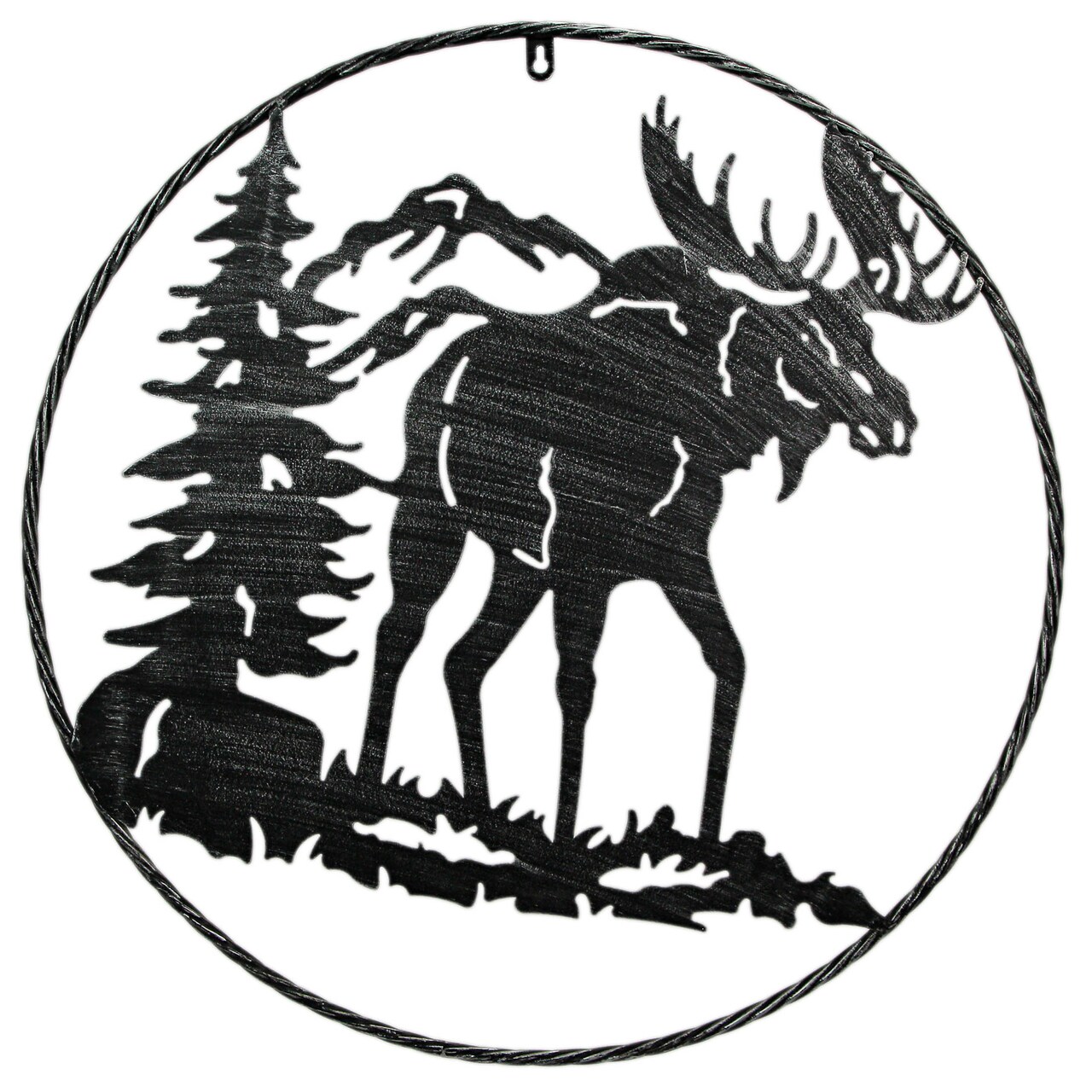24 Inch Laser Cut Metal Moose Wall Art Rustic Silver Accent Cabin Lodge Decor